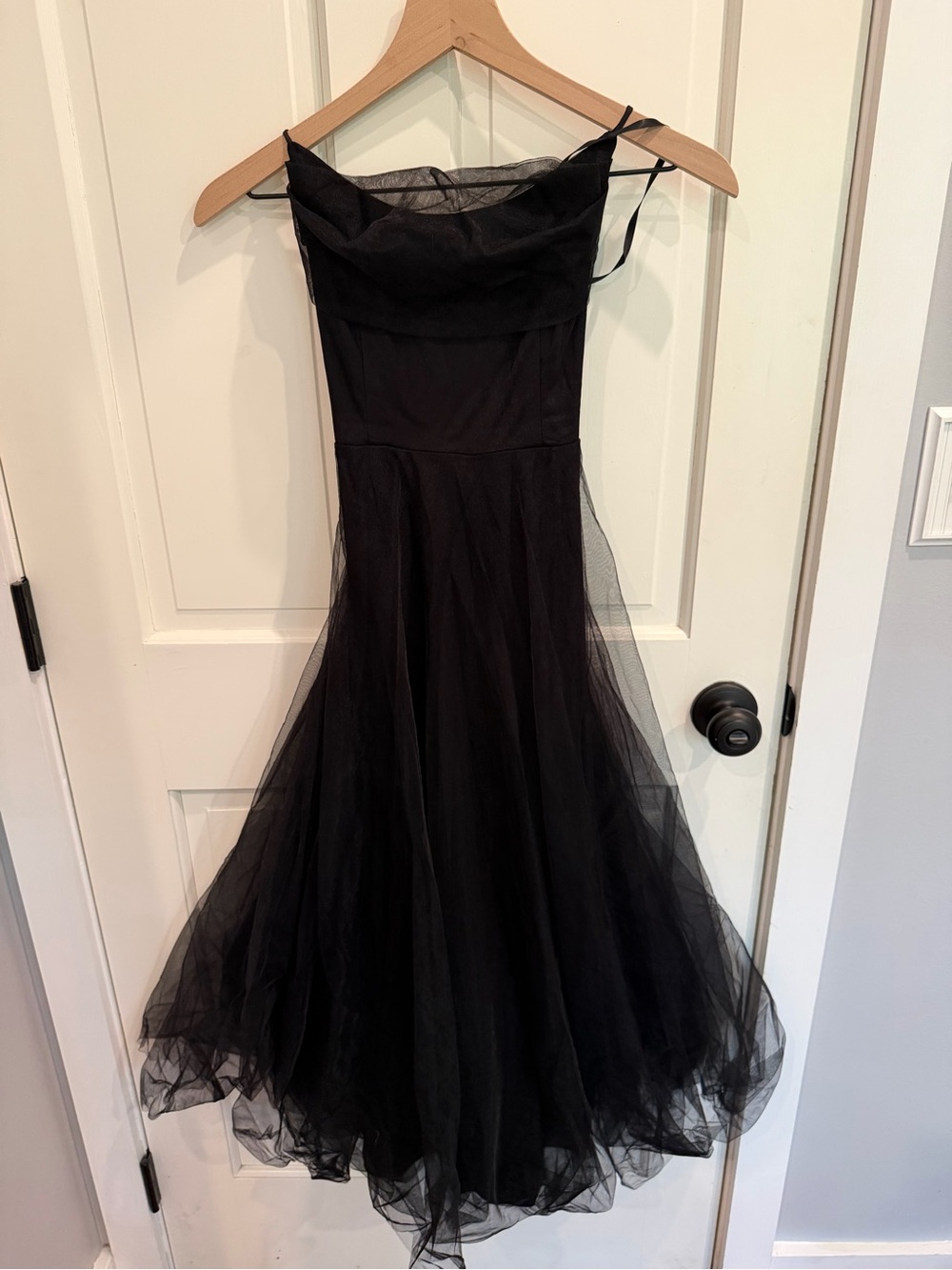 Elegant Black Tulle Gown